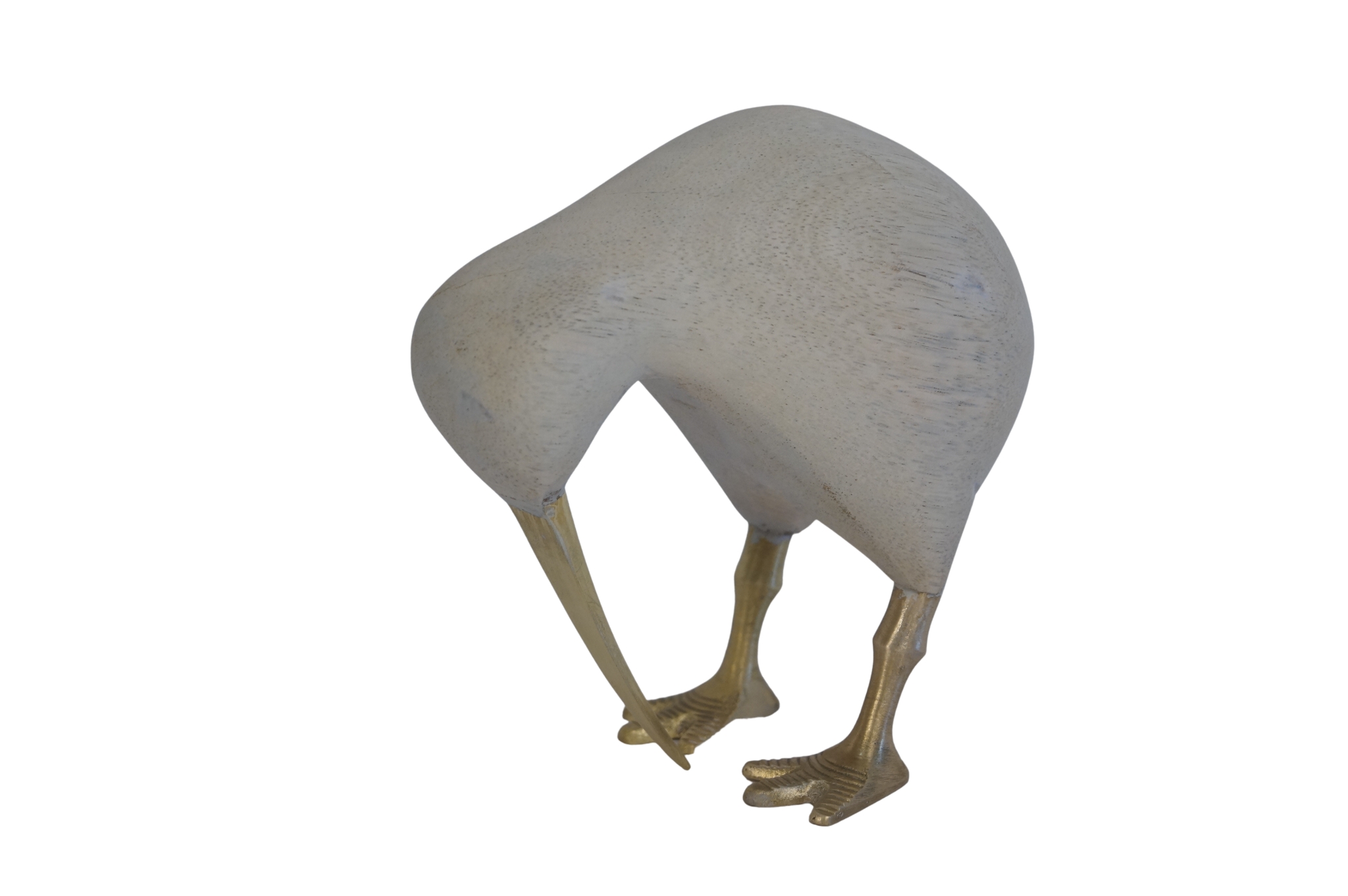 Wooden Kiwi with Brass Leg and beak
