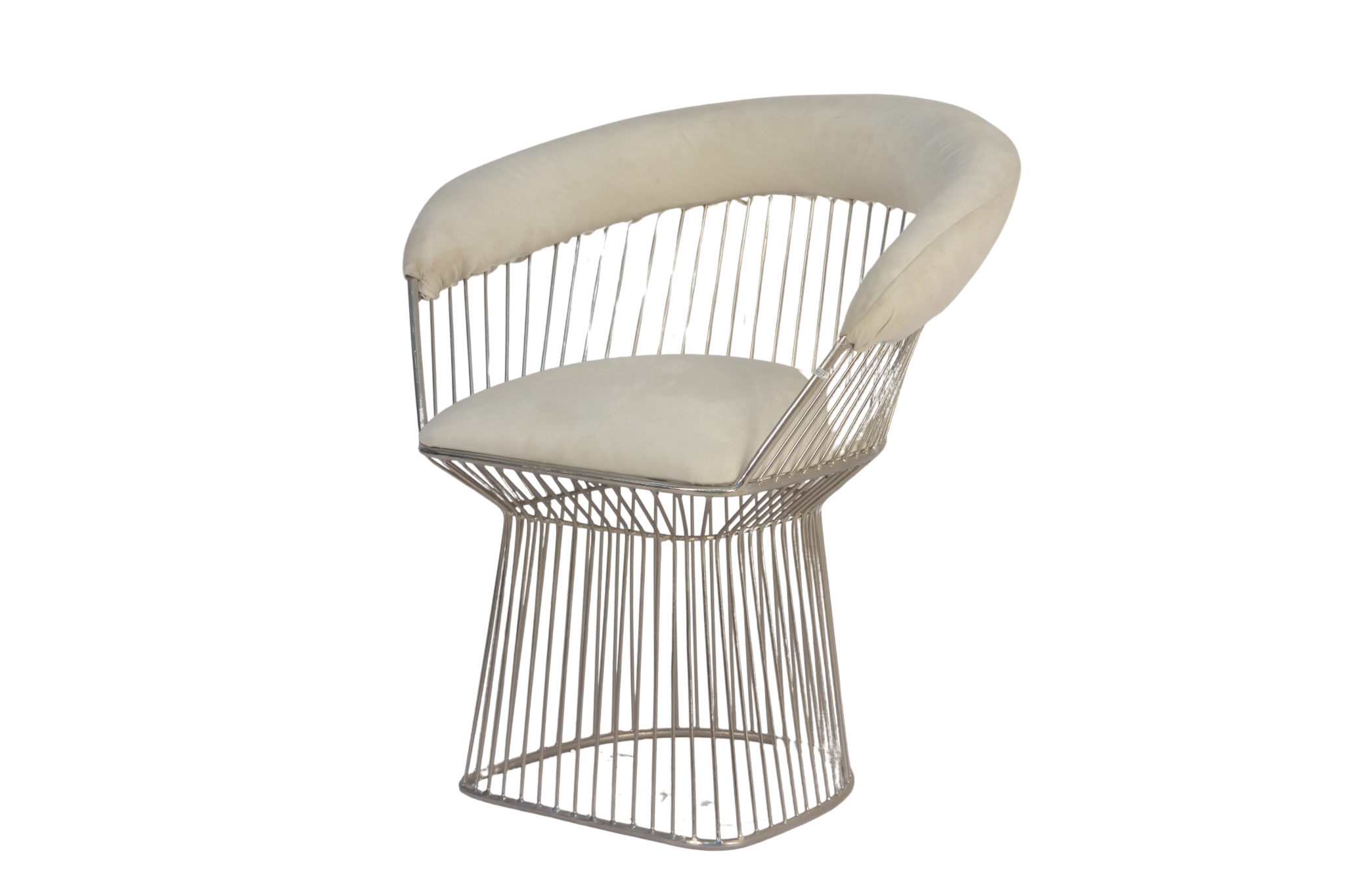 Iron wire chair with fabric back and seat