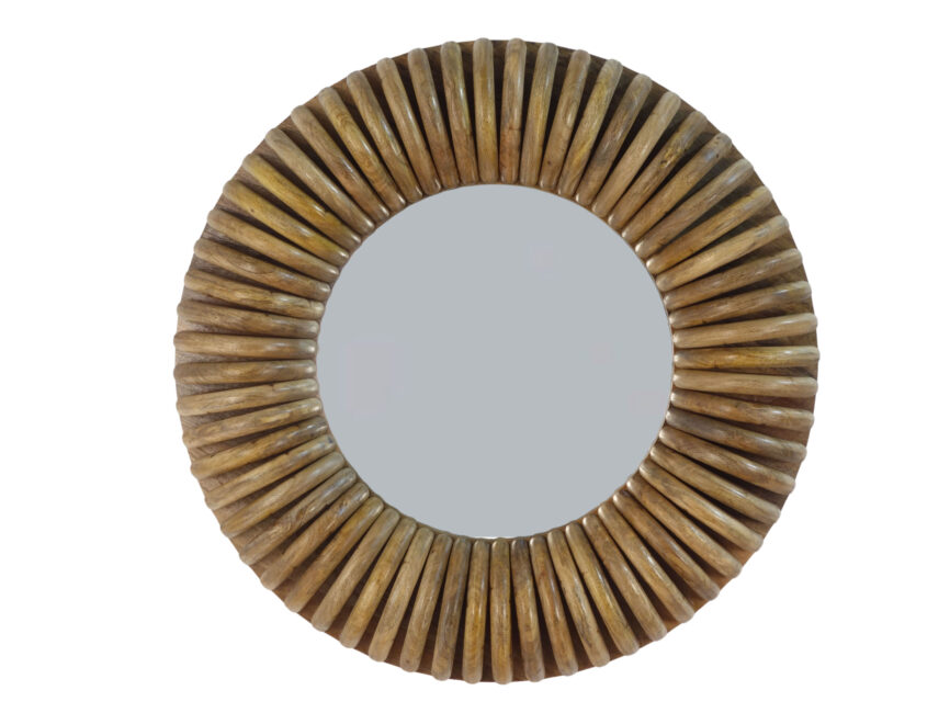 Wooden multi ring design mirror