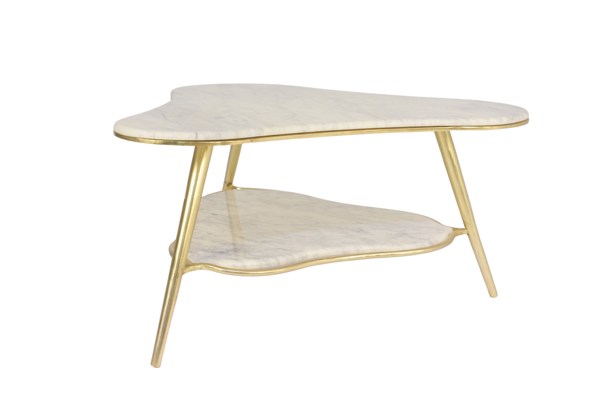 Iron abstract shape coffee table with marble tops