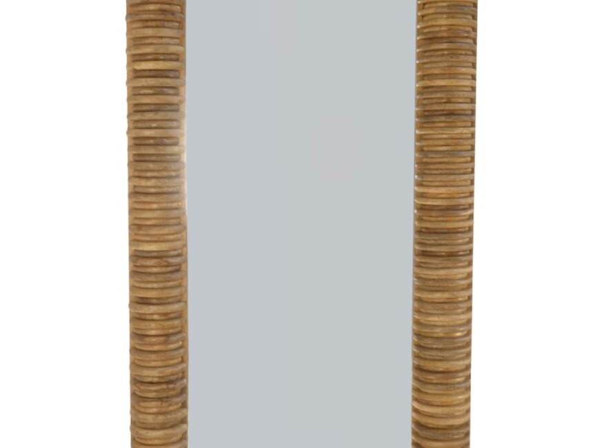 Wooden Half round multi line carved tall mirror