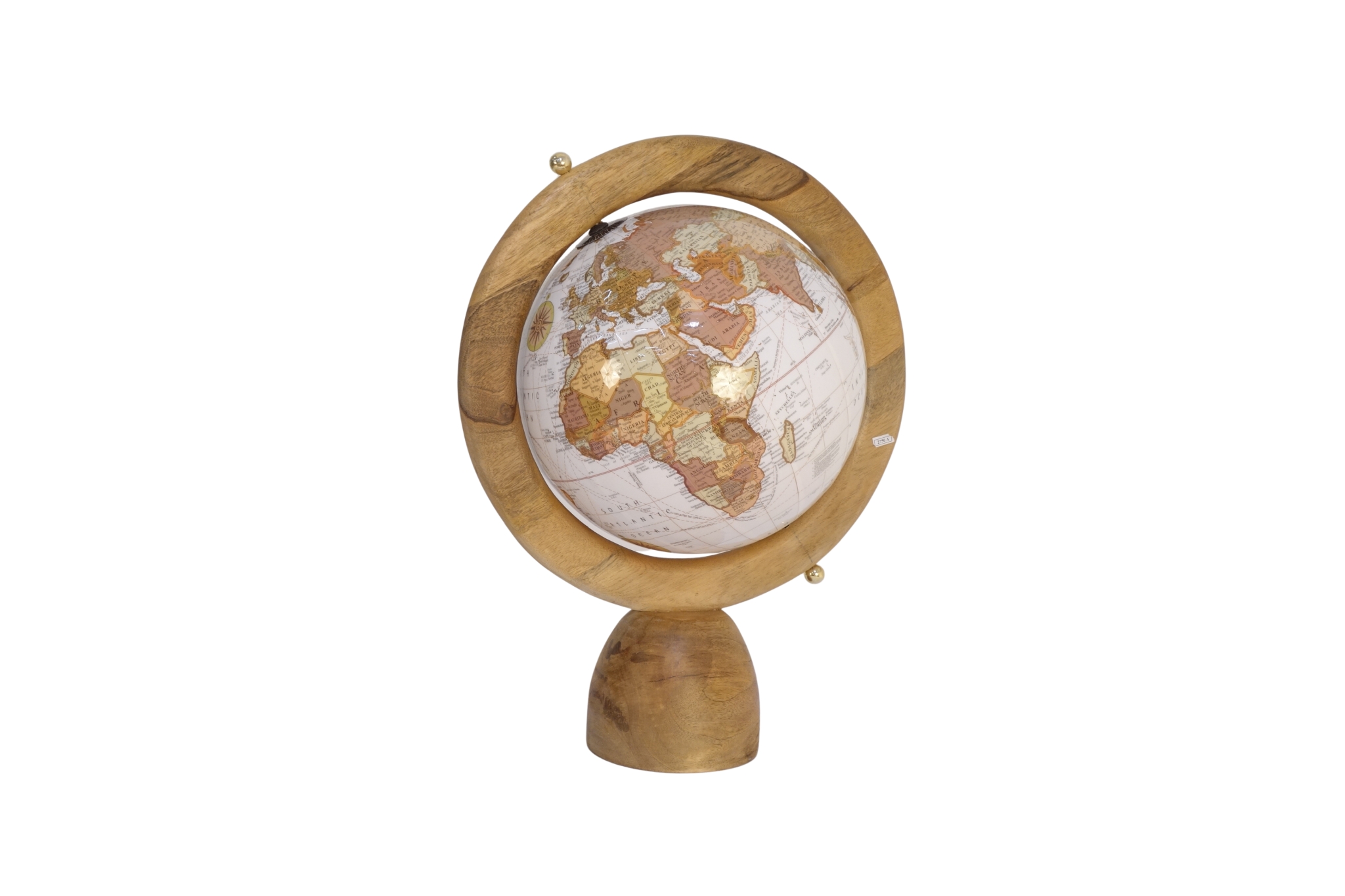 Globe on wooden ring design base