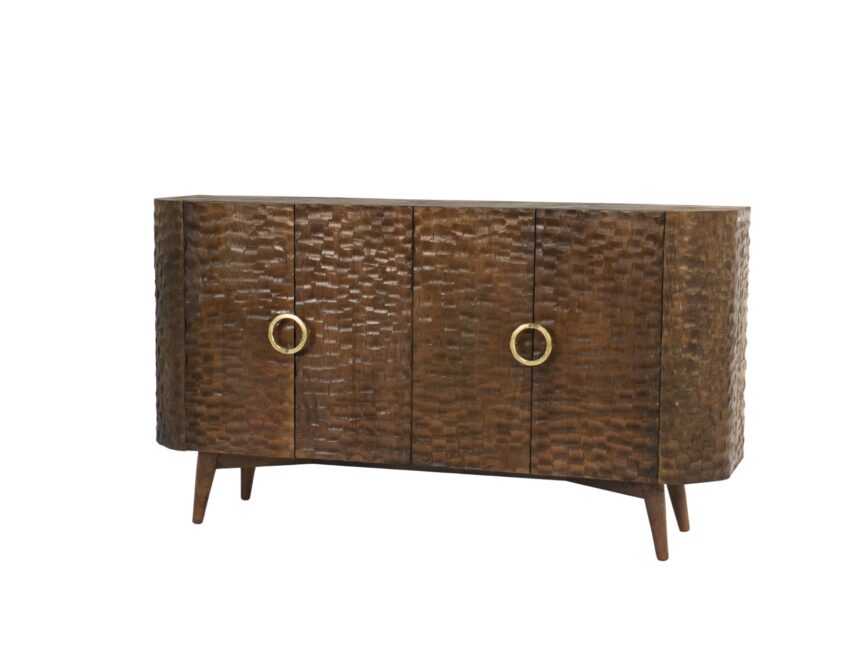 Wooden 4 Door chiseled Design Side Board