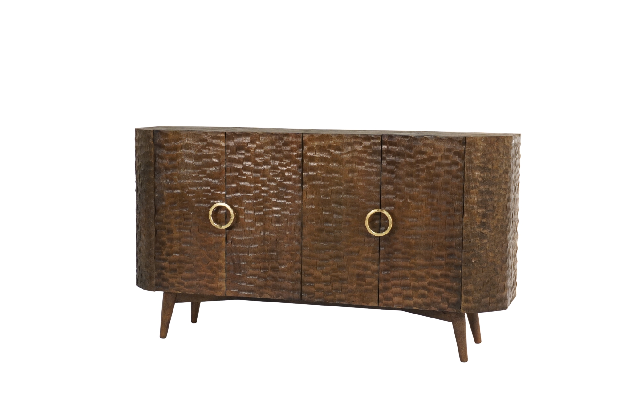 Wooden 4 Door chiseled Design Side Board