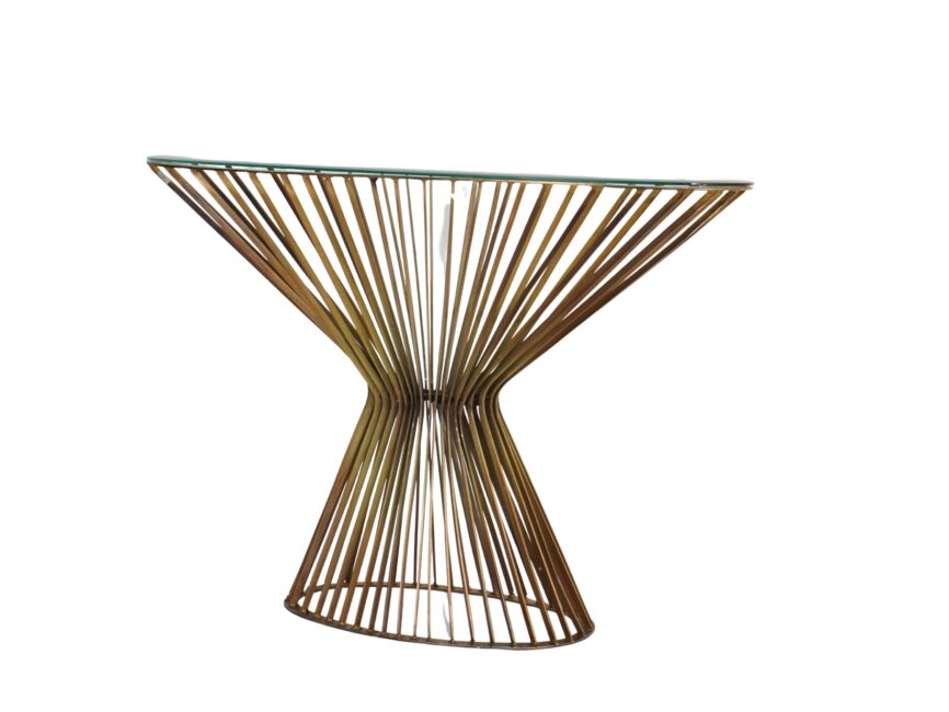 Iron Forged Oval design console with Bevelled glass