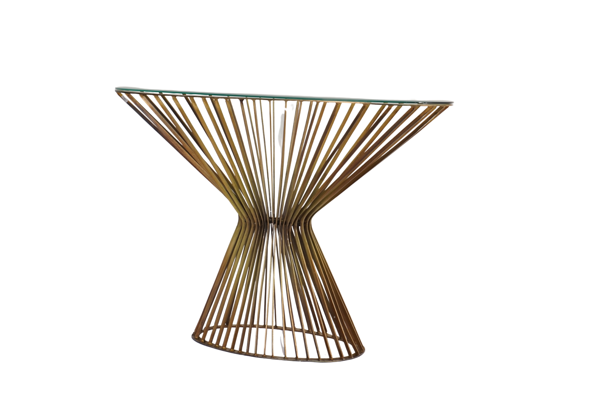 Iron Forged Oval design console with Bevelled glass