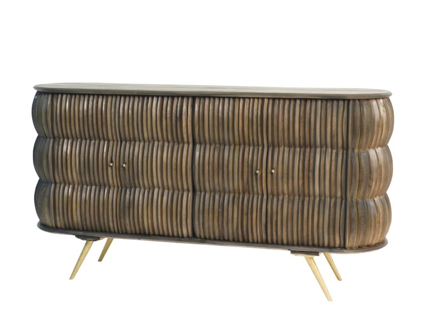 Wooden 3 step ring carved 4 door sideboard