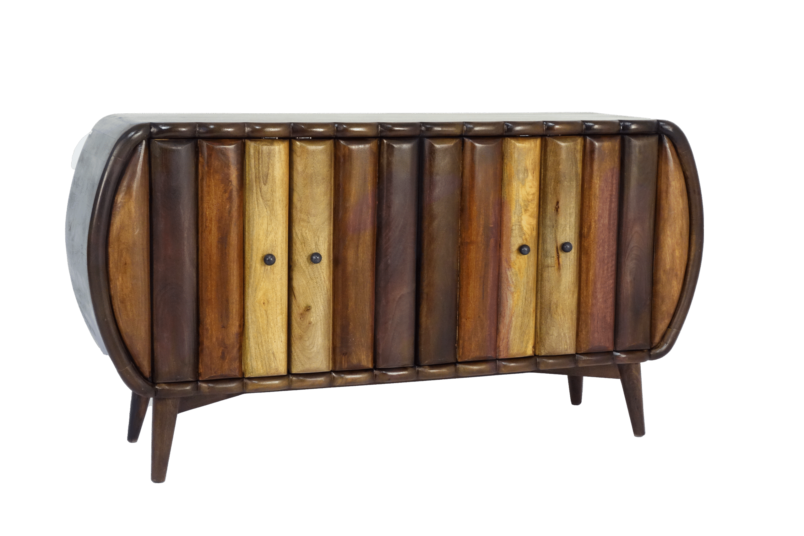 Wooden scallop design multi finish 4 door sideboard