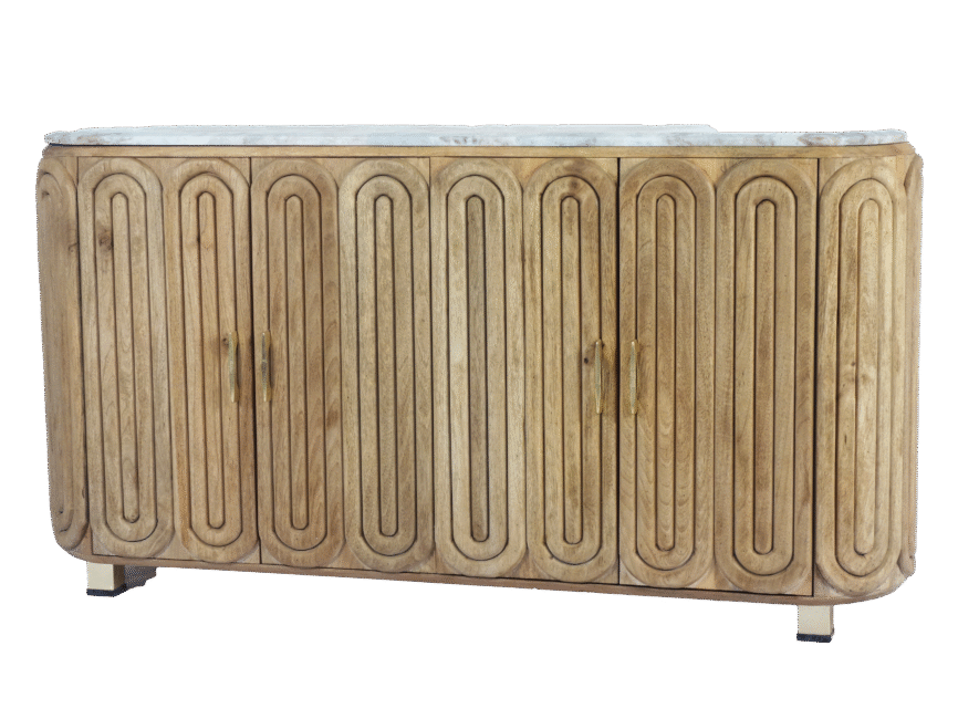 Wooden Capsule Design 4 Door sideboard with wood top