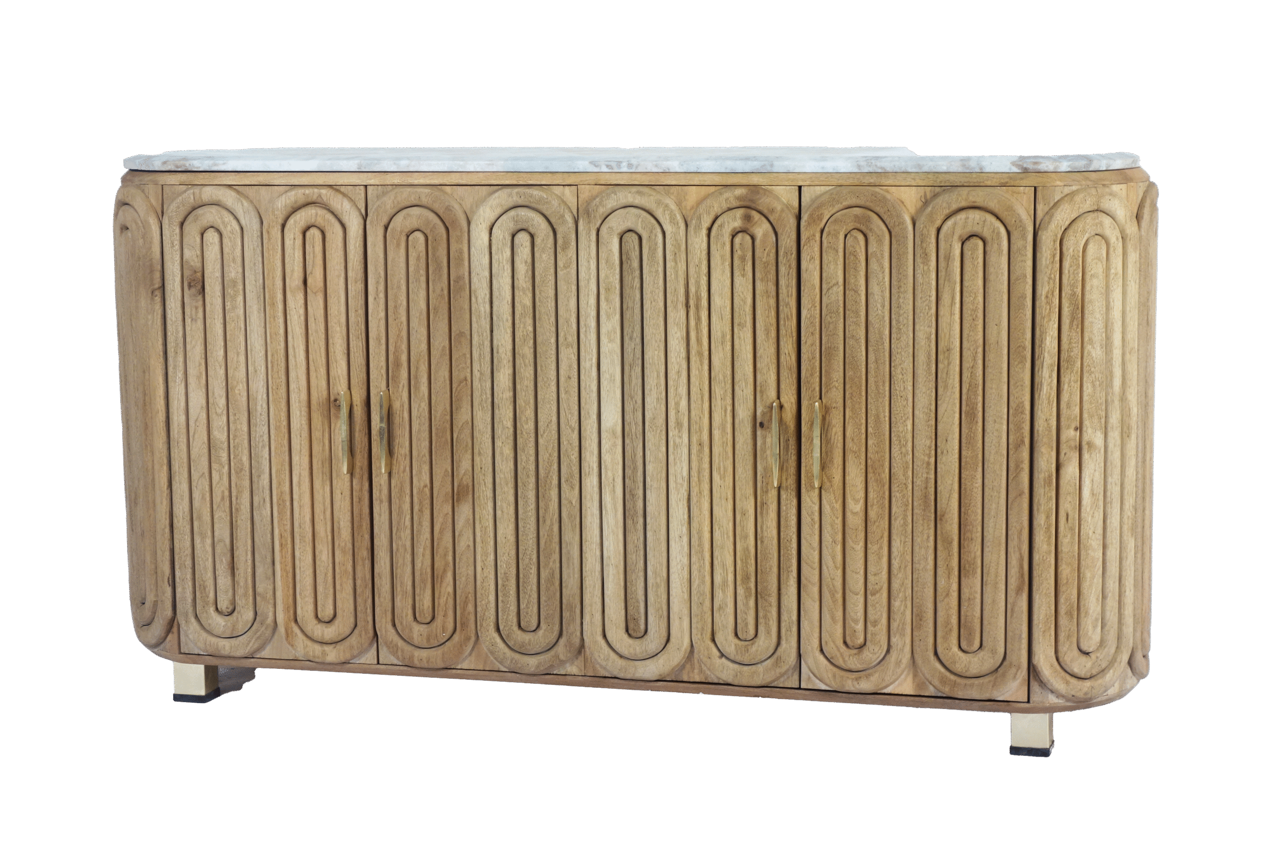 Wooden Capsule Design 4 Door sideboard with wood top