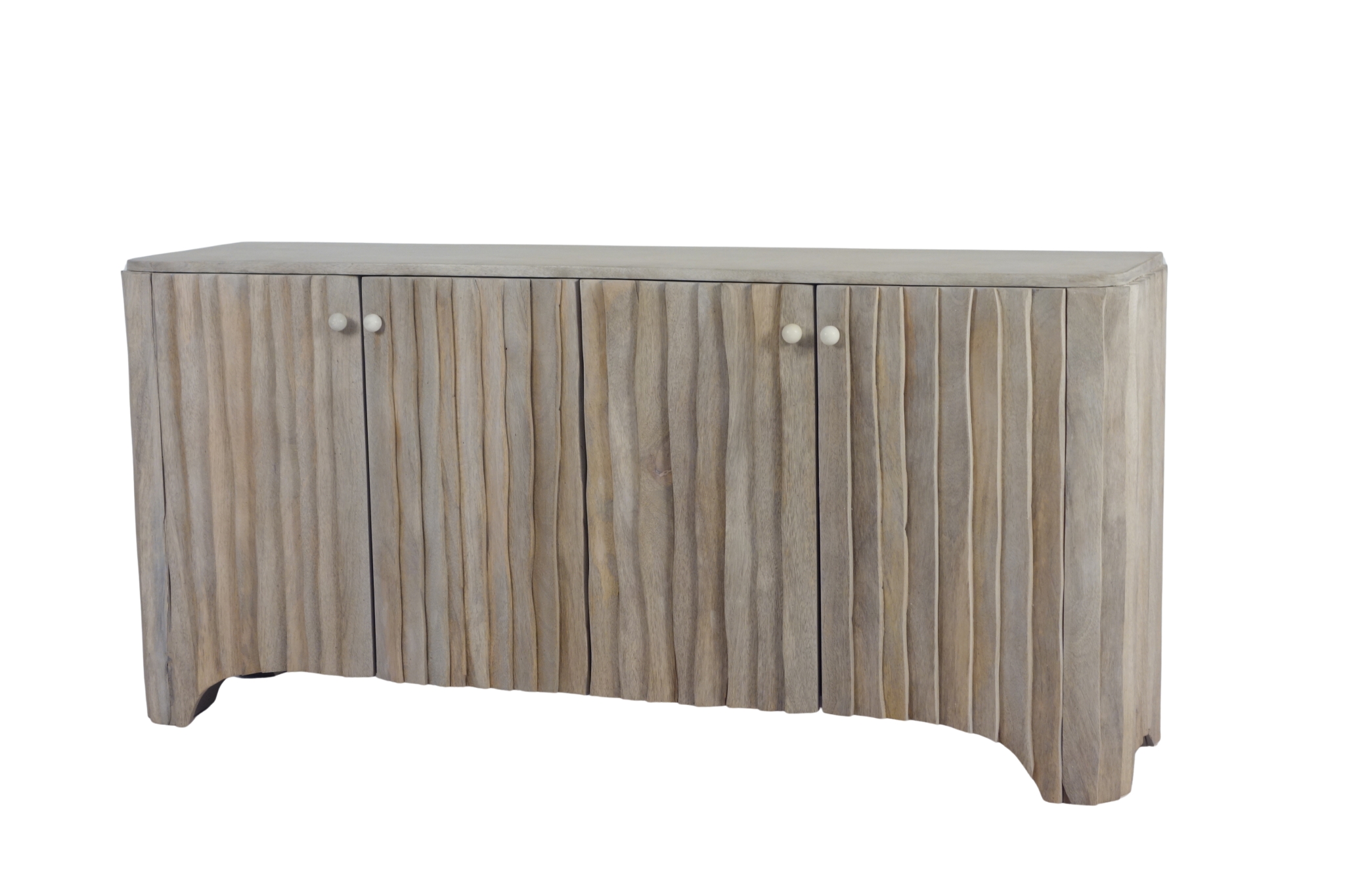 Wooden 4 Door live design sideboard with white marble top