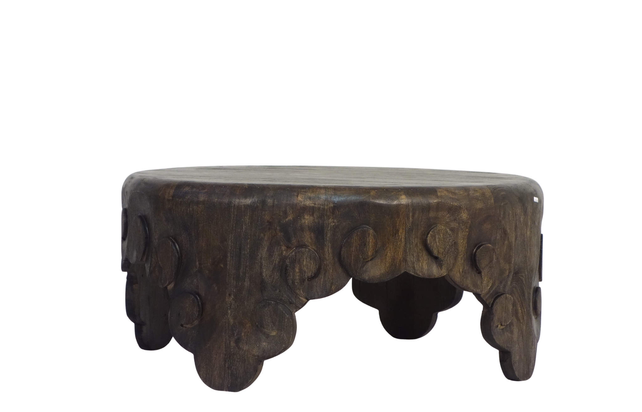 Wooden Round Carving Coffee Table