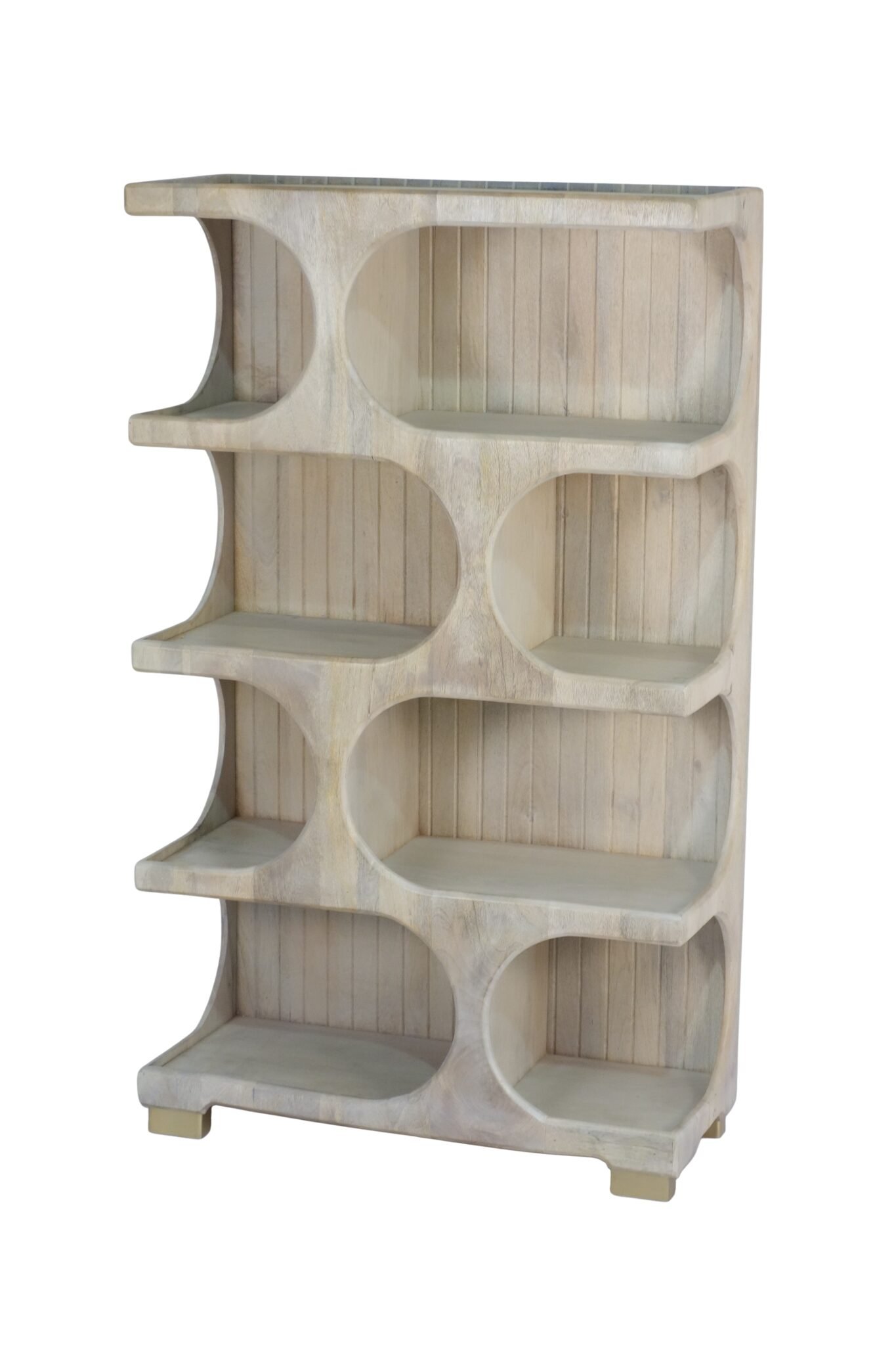 Wooden tall shelf with arch design