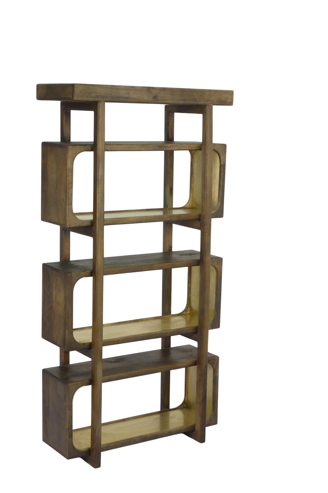 Wooden tall rectangular cube design shelf