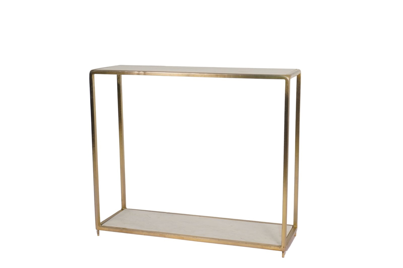 Iron forged modern console with 2 marble tops