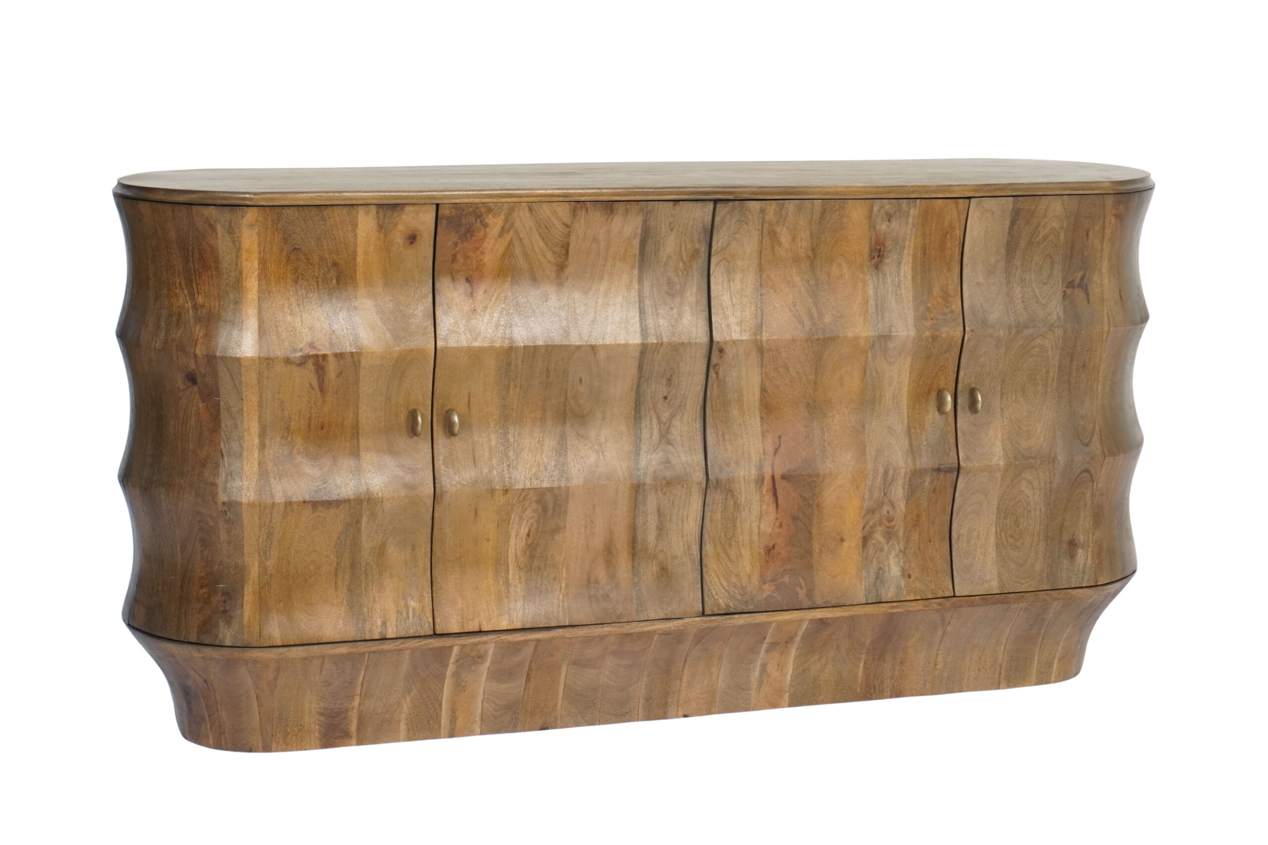 Wooden carved scallop design 4 door sideboard