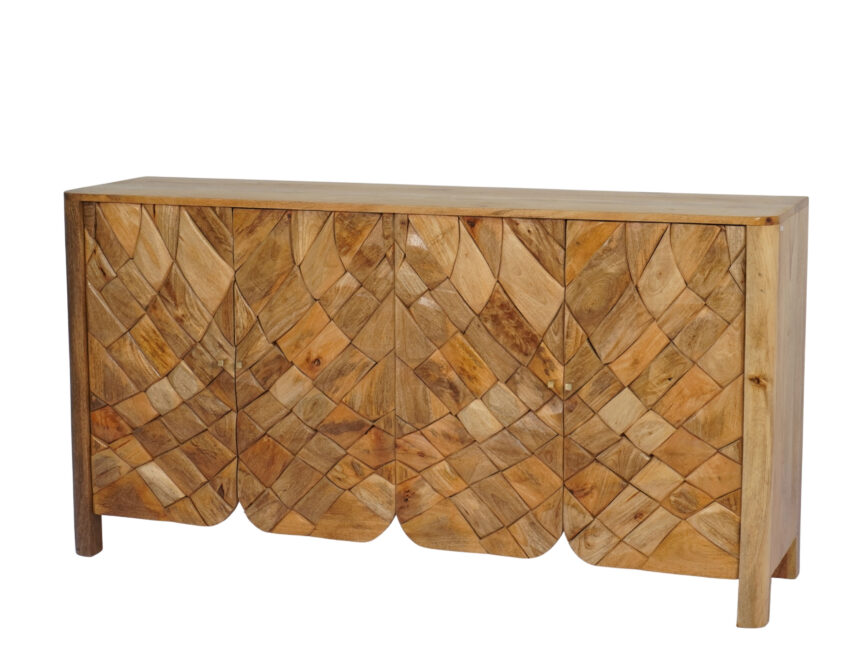Wooden 4 Door Side Board Star Design
