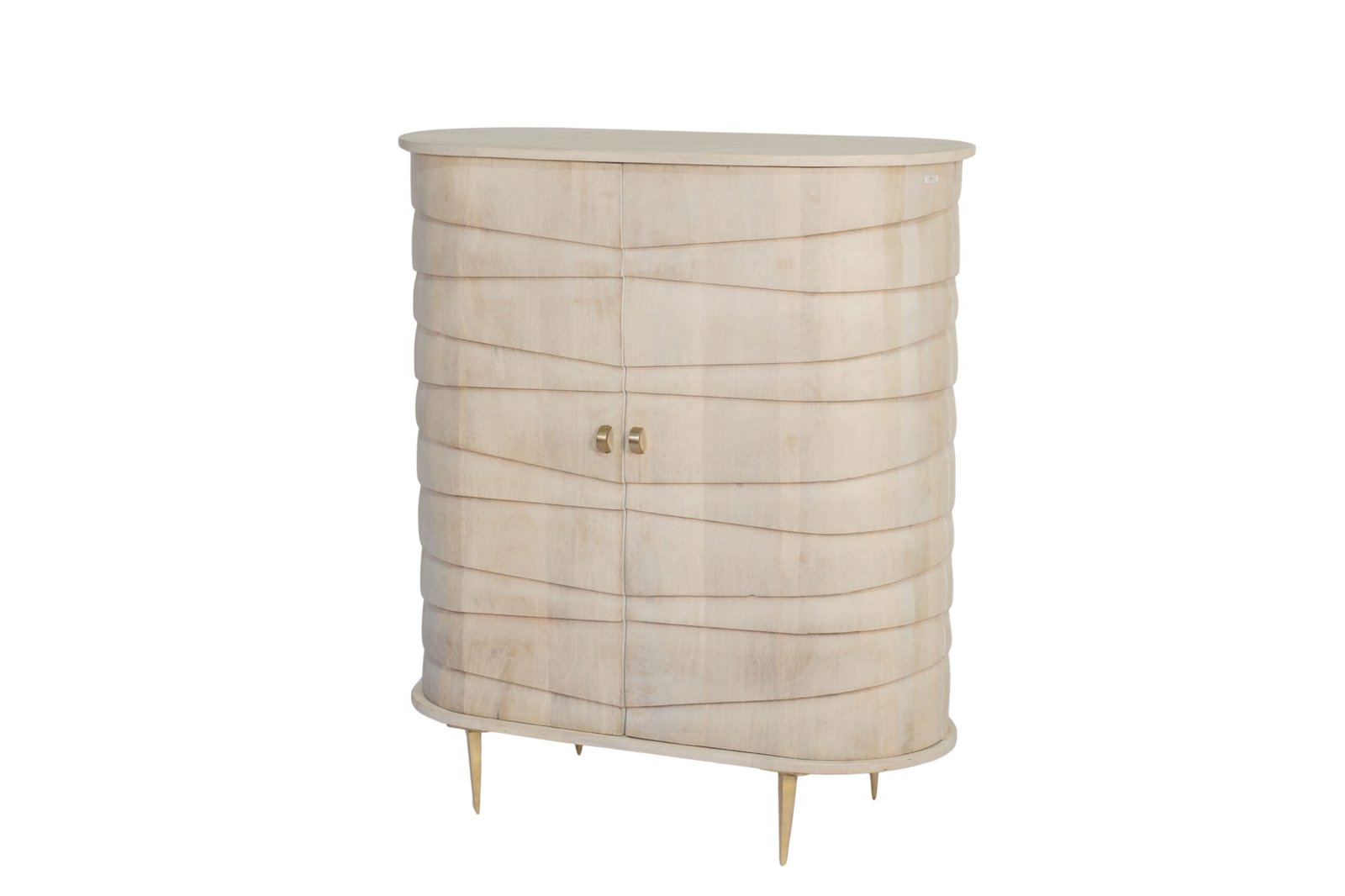 Wooden 2 Door Step Design Cabinet