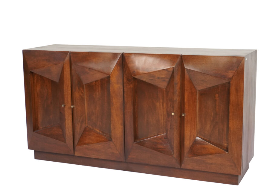Wooden 3D Diamond design 4 door sideboard