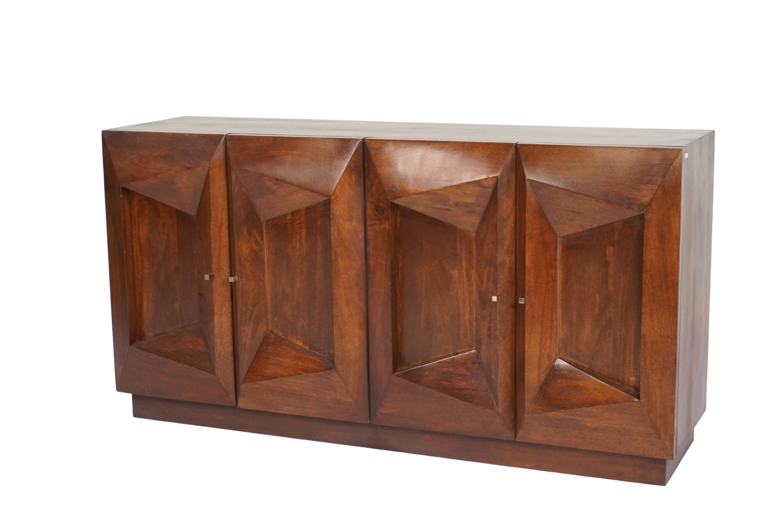 Wooden 3D Diamond design 4 door sideboard