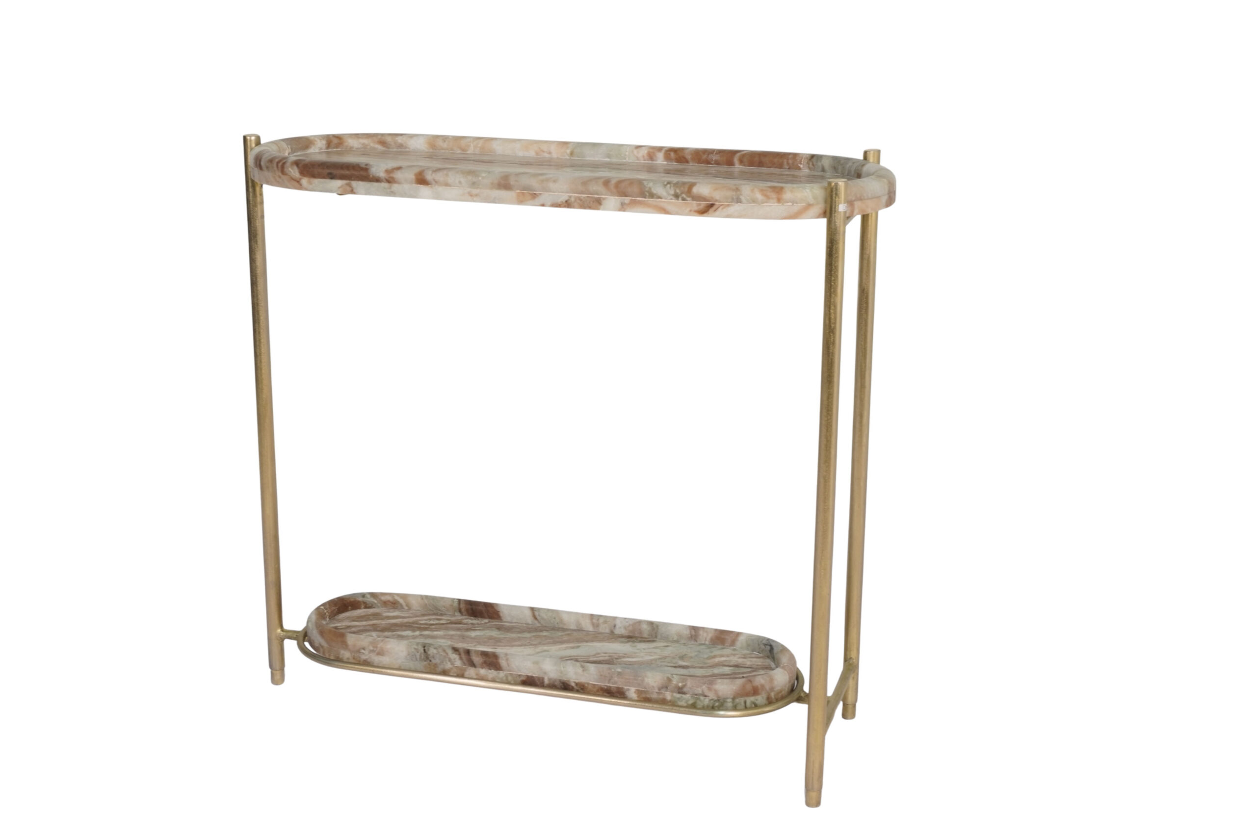 Iron forged console with marble tray tops