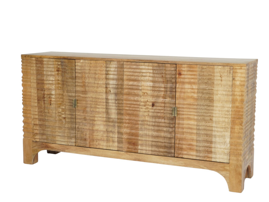 Wooden carved pillar design 4 door sideboard