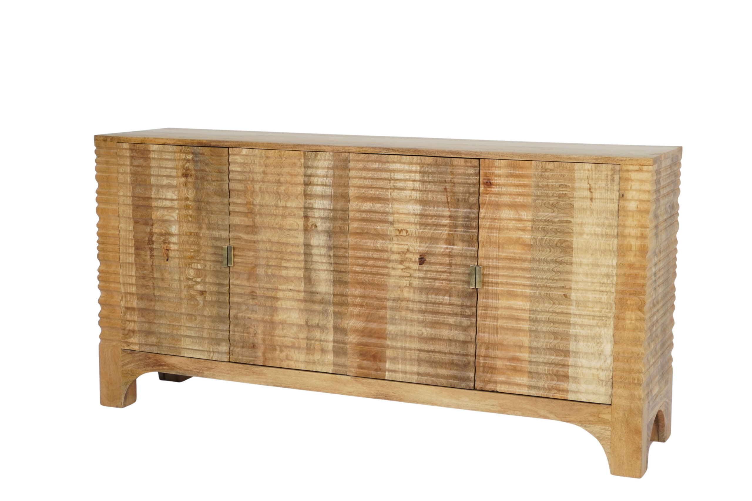Wooden carved pillar design 4 door sideboard