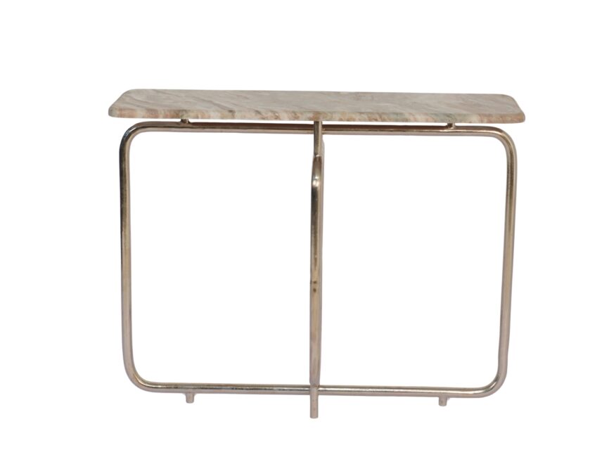 Iron forged console with marble top
