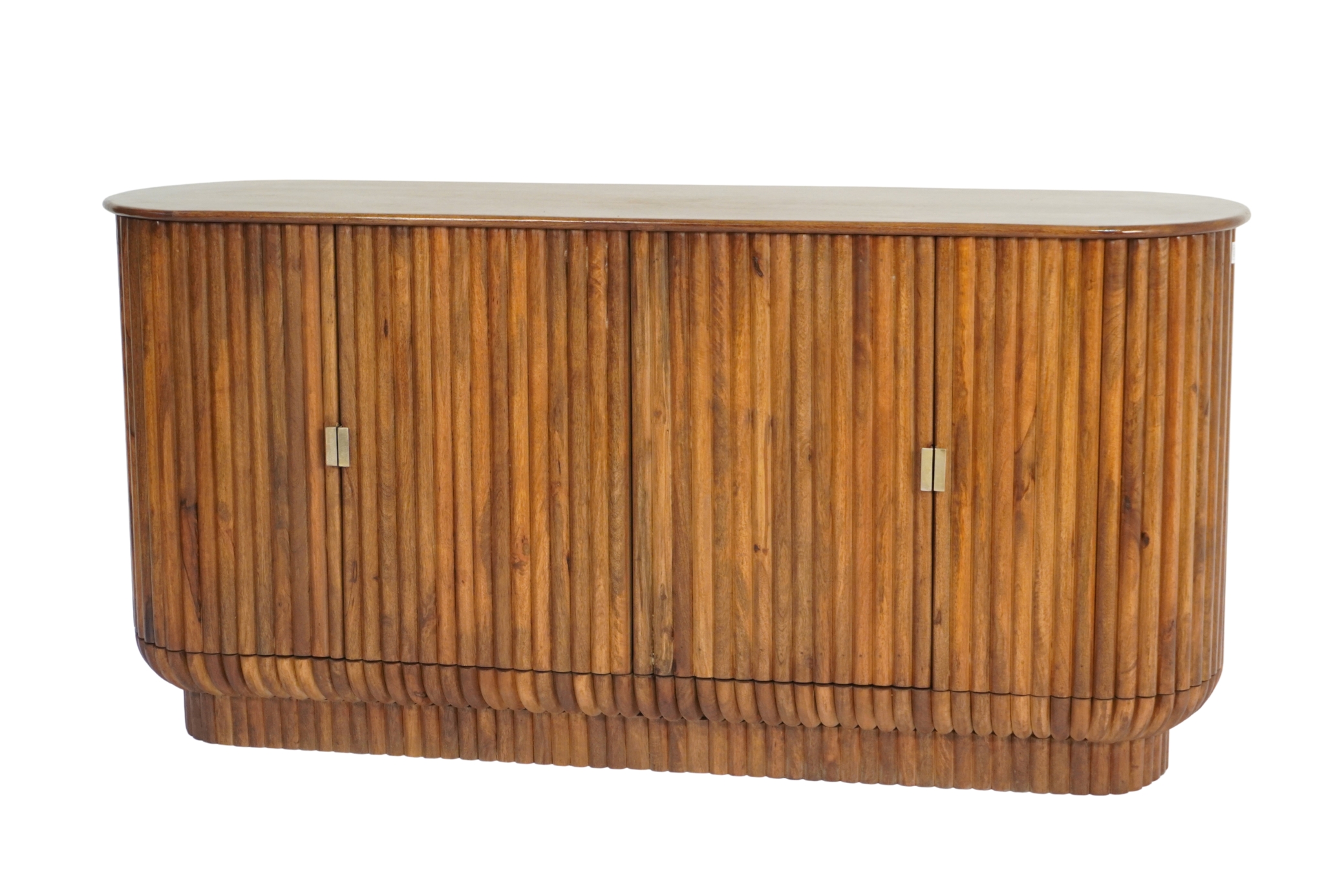 Wooden curved flute design 4 door sideboard