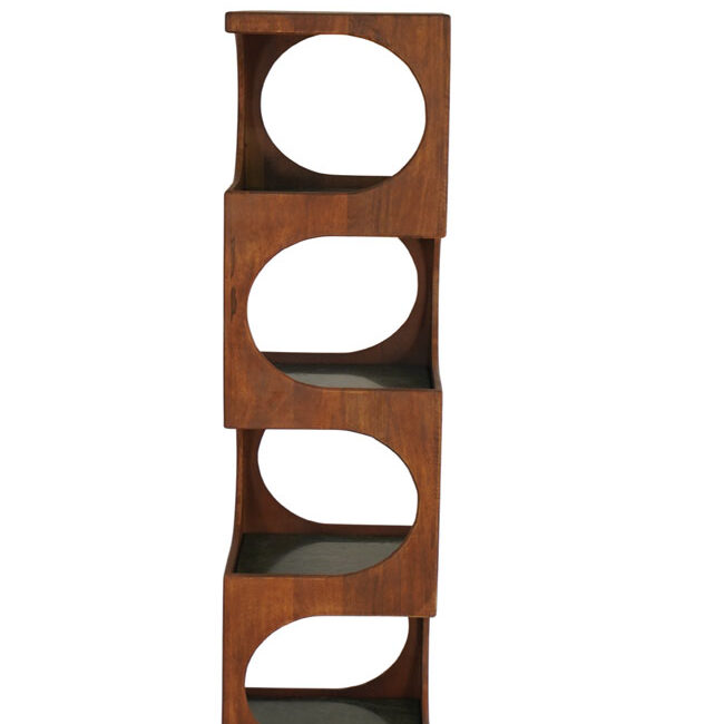 Wooden tall cube shelf with marble tops