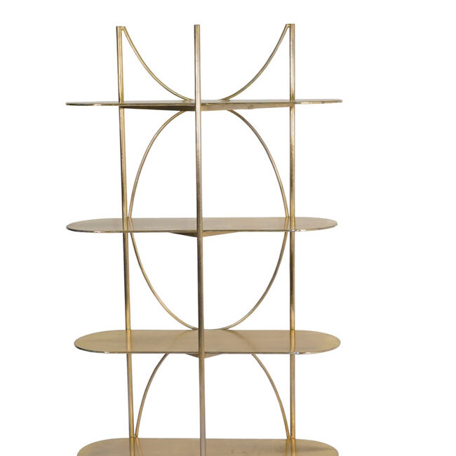 Iron capsule shape tall shelf with sheet tops