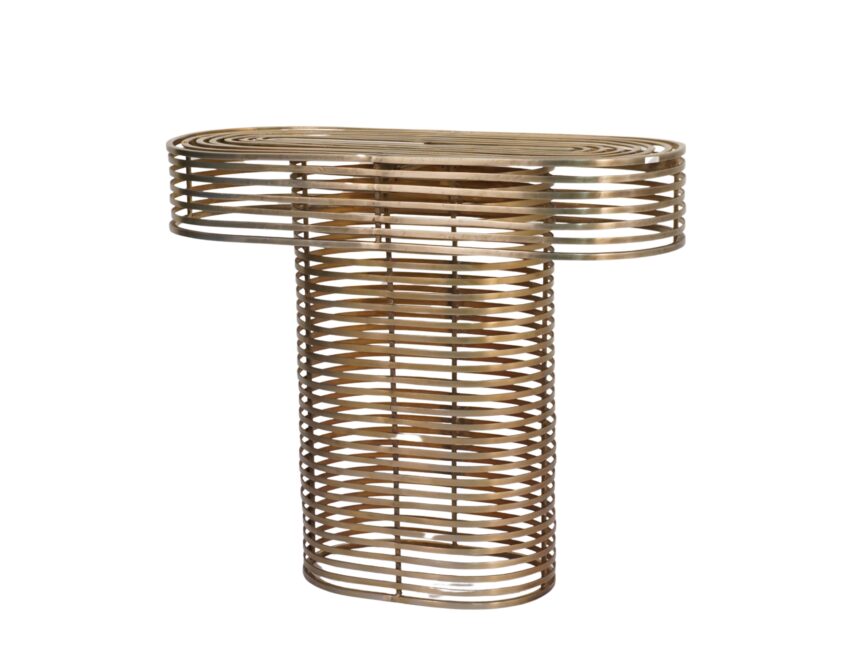 Iron multi ring design capsule shape console