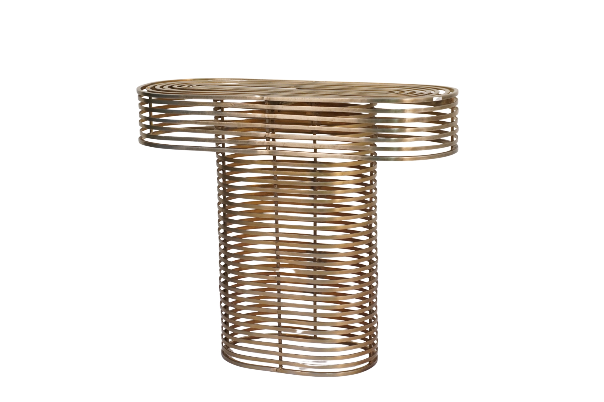 Iron multi ring design capsule shape console