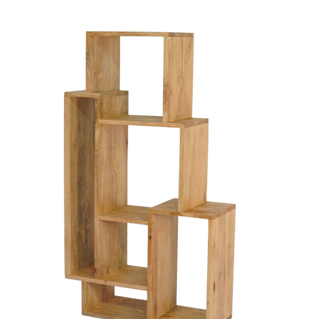 Wooden twin level shelf