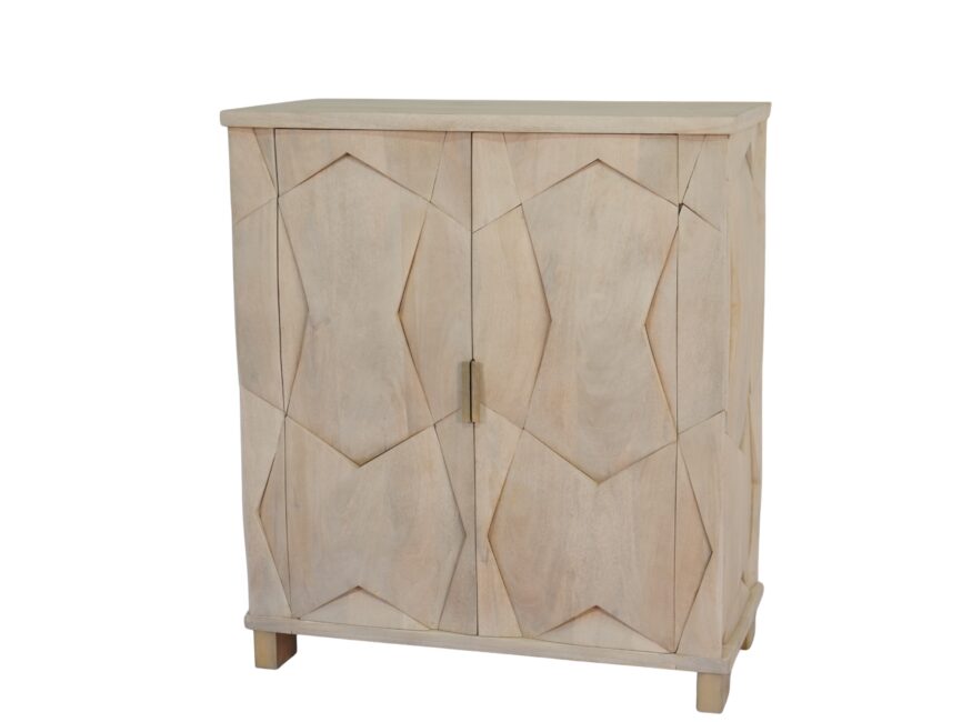 Wooden abstract panel design cabinet