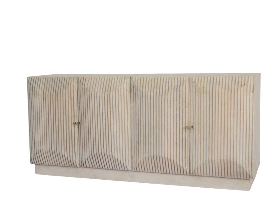 Wooden line carved 4 door sideboard
