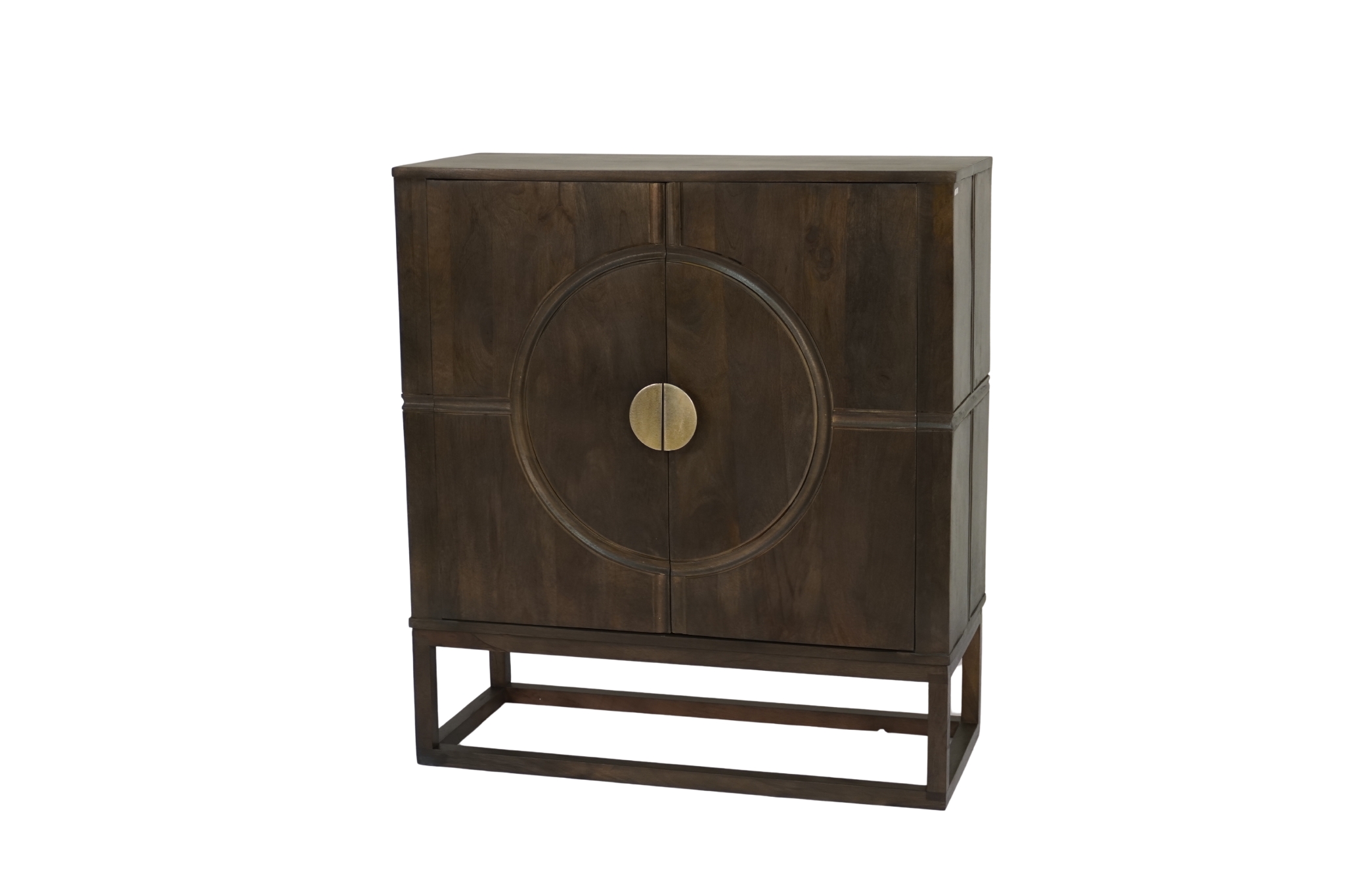 Wooden circle carved 2 door cabinet