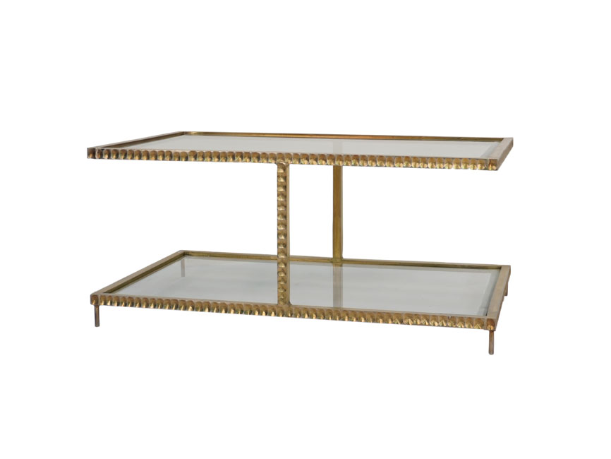 Iron Dimple design rectangular coffee table with glass tops