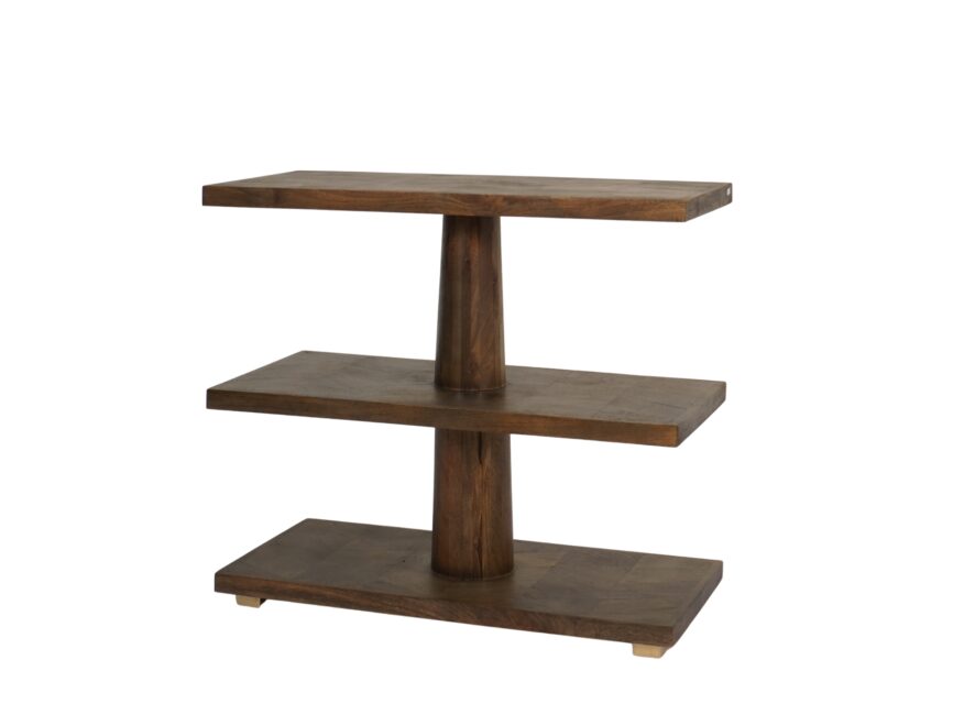 Wooden 3 tier pillar design console