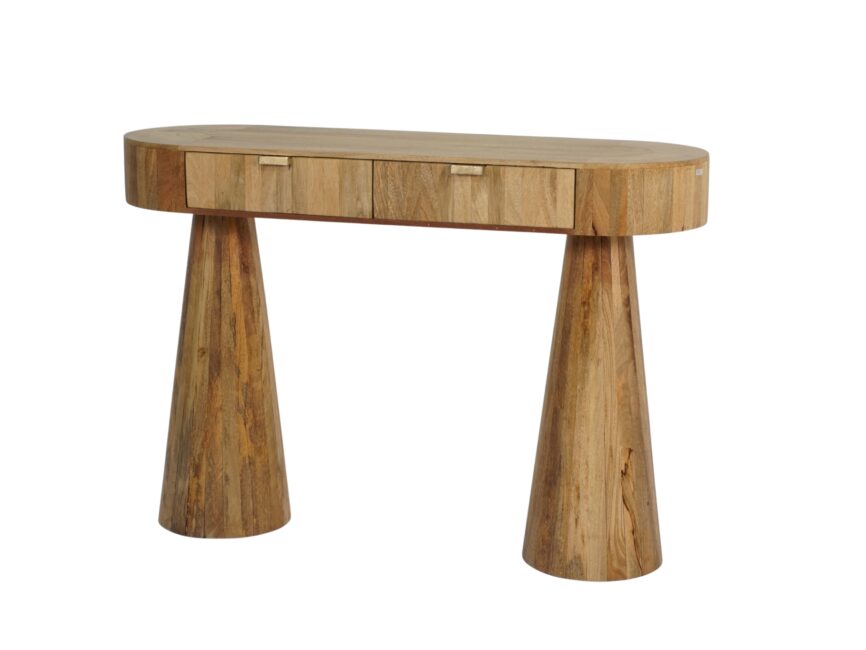 Wooden pillar design 2 drawer desk