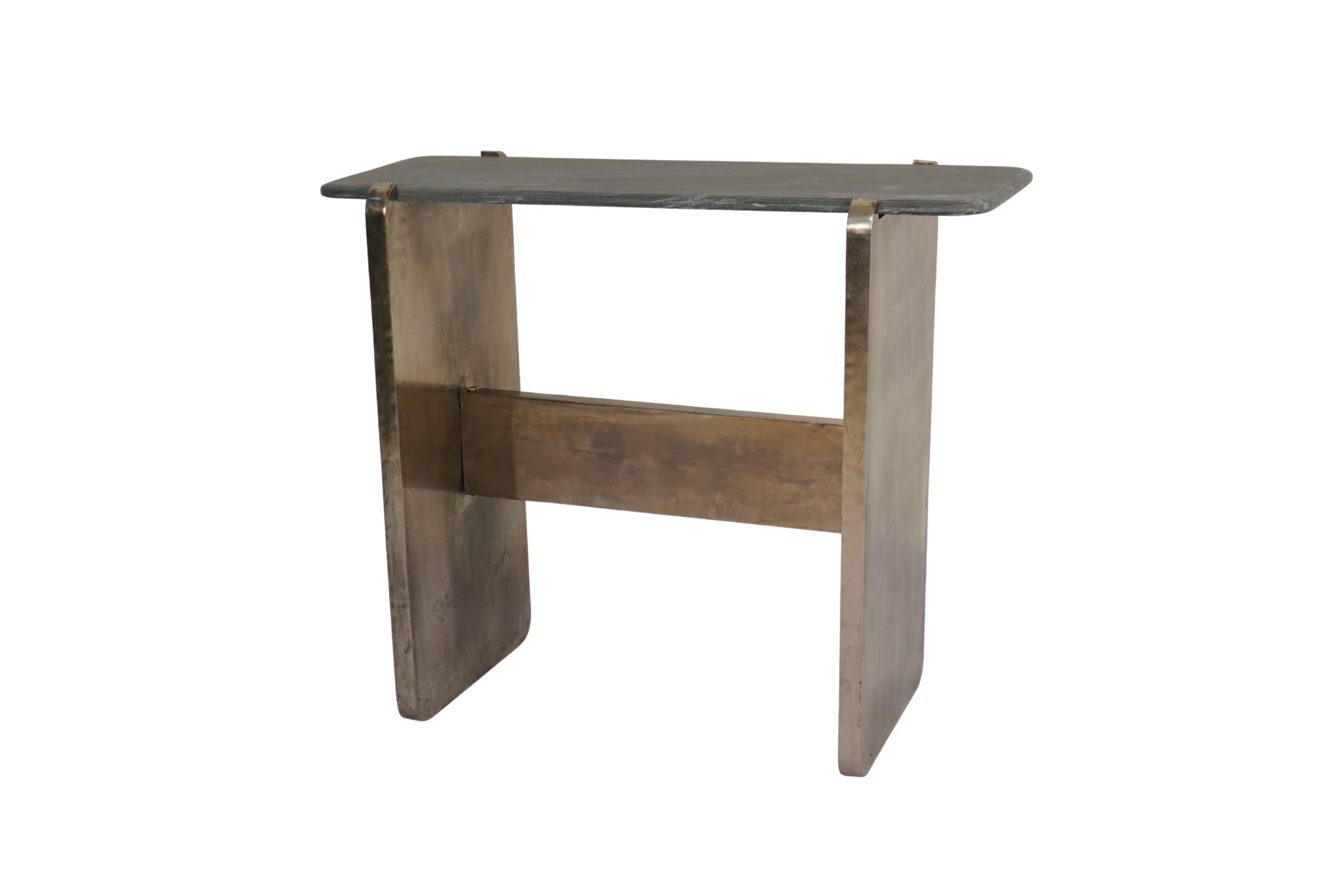 Iron Sheet Base Marble Top Console