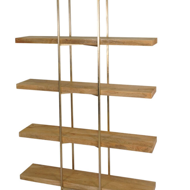 Iron wide shelf with wooden tops