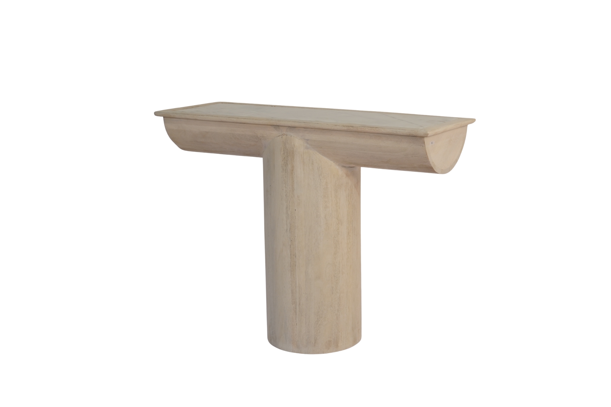 Wooden pillar design console with marble top