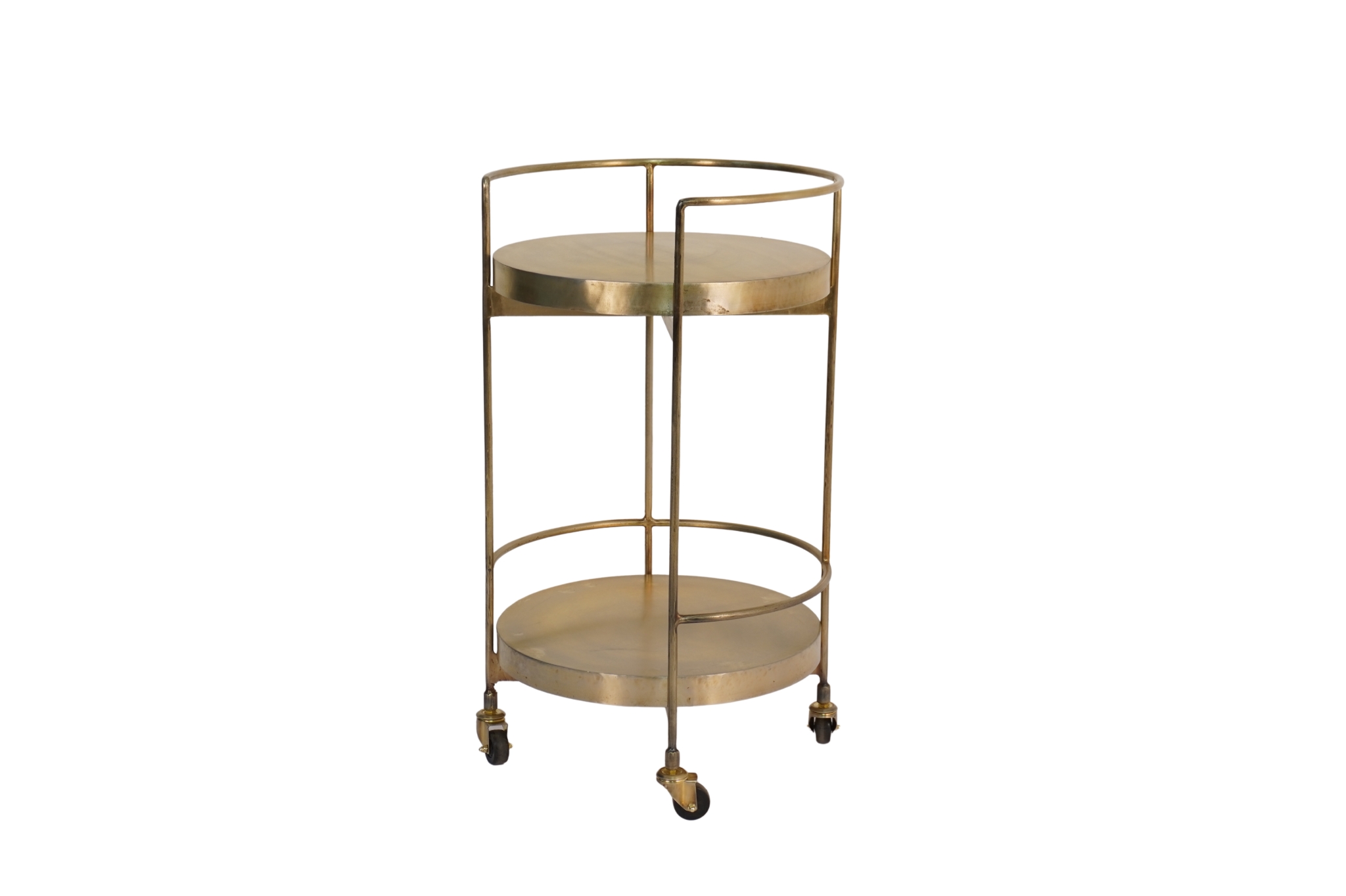 Iron round trolley with sheet top trays