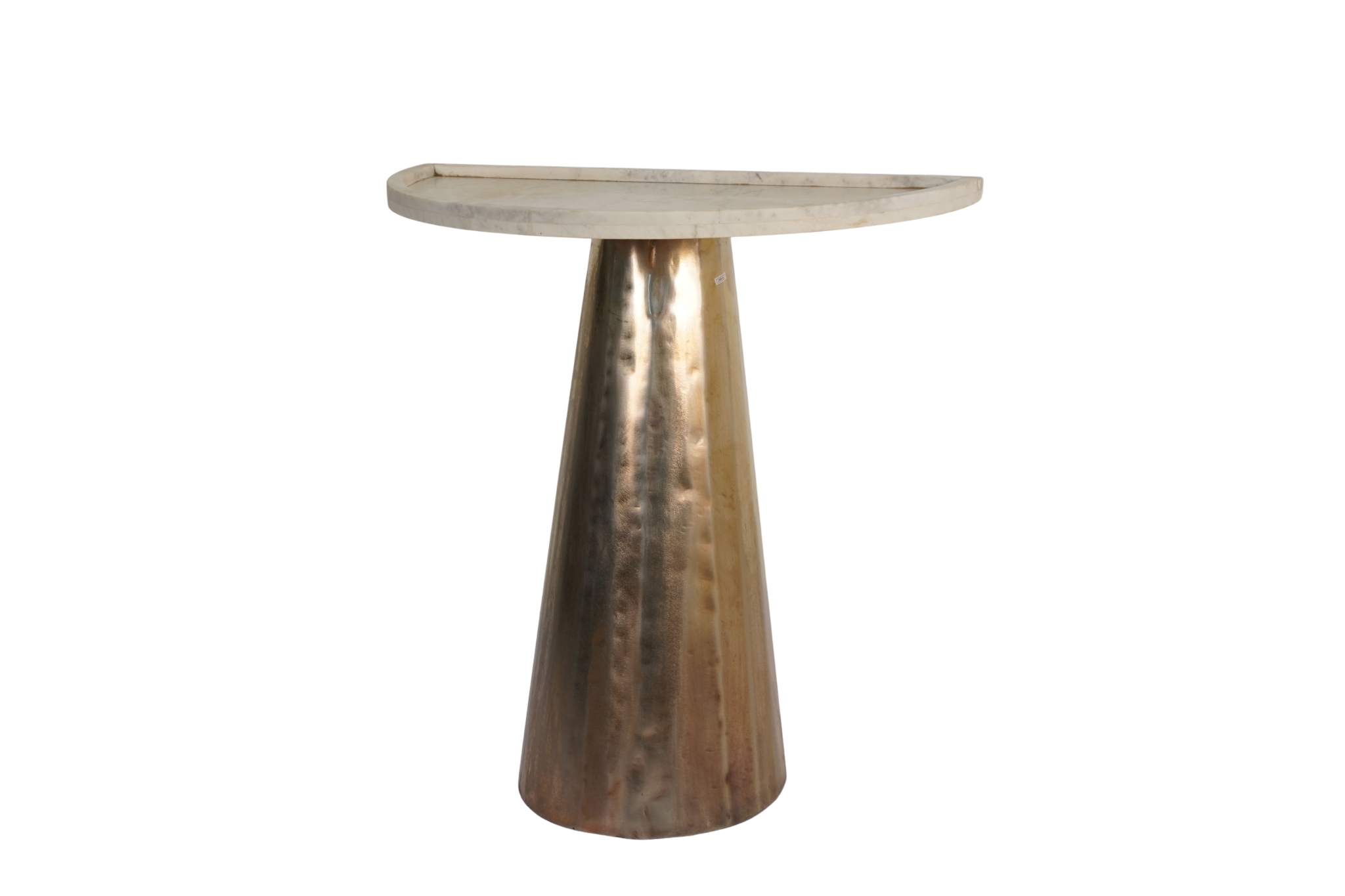 Iron forged taper console with marble tray top