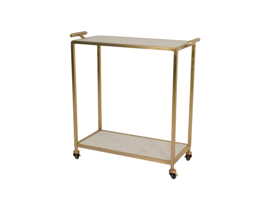 Iron forged modern trolley with marble tops