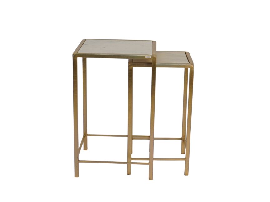 Iron Forged nesting tables with marble top