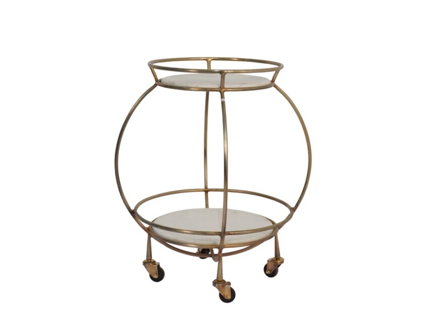 Iron Urn design trolley with glass tops