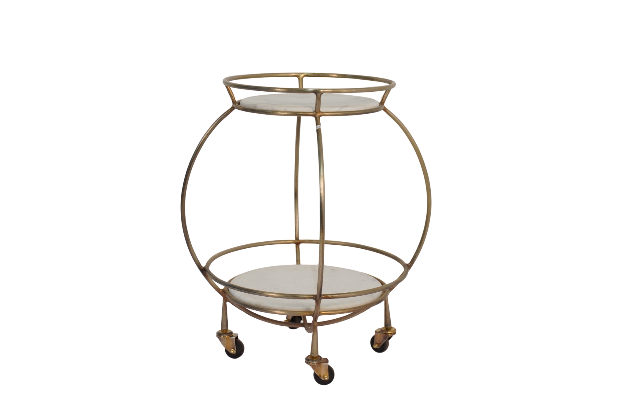 Iron Urn design trolley with glass tops