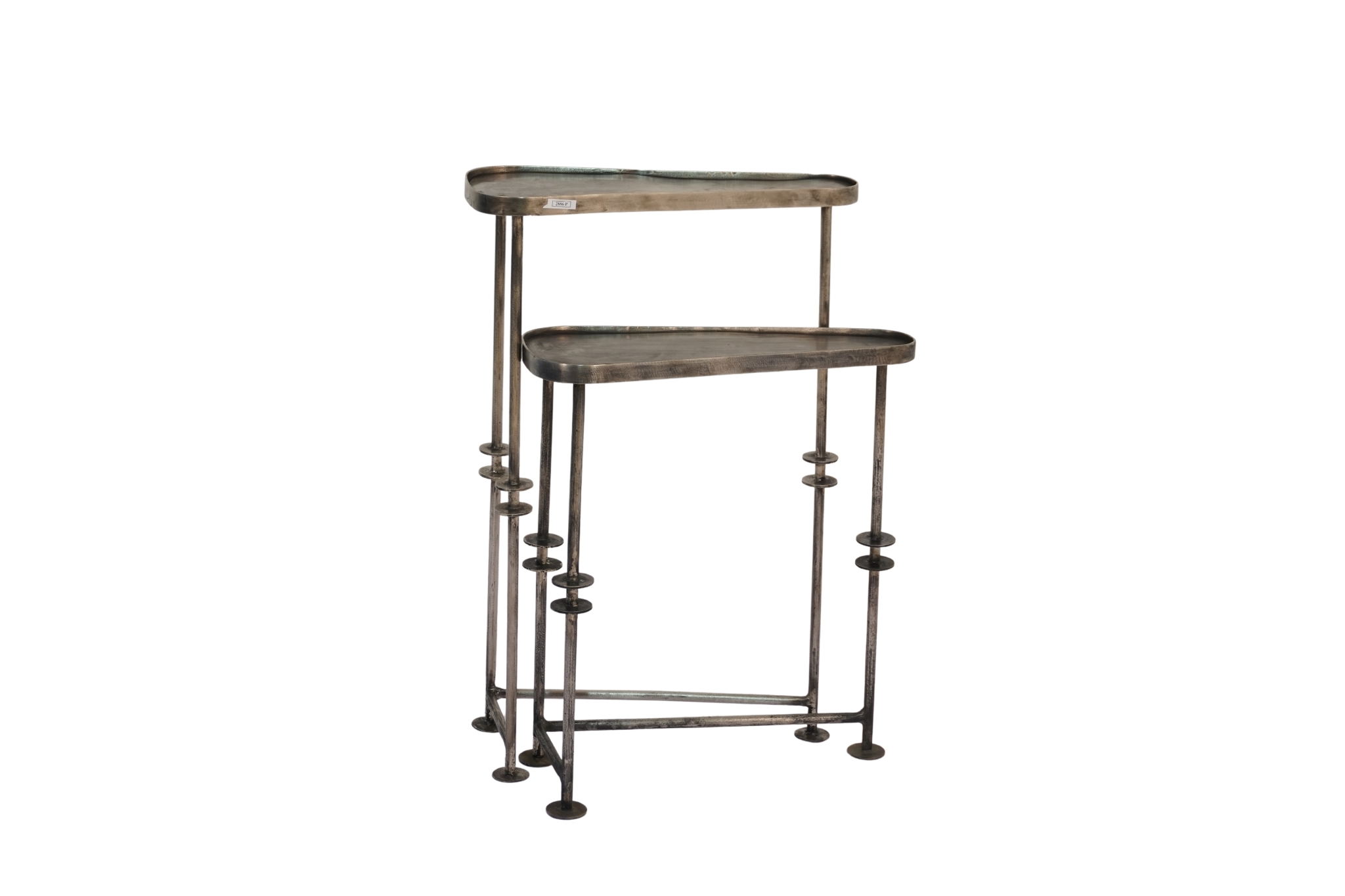 Iron Oval design nesting tables with sheet top